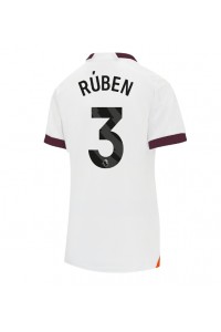 Manchester City Ruben Dias #3 Jalkapallovaatteet Naisten Vieraspaita 2023-24 Lyhythihainen